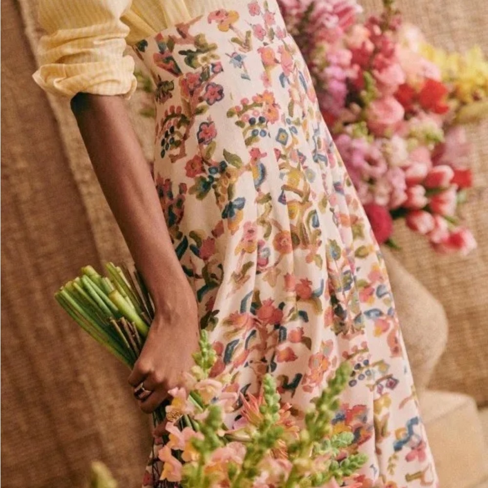 Sezane Floral Midi Skirt - Multicolor - Picture 3 of 12
